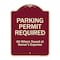 Signmission Designer Series-Parking Permit Required All Others Towed Owners Expense, 18" L, 24" H, BU-1824-9798 A-DES-BU-1824-9798 - alternate 1